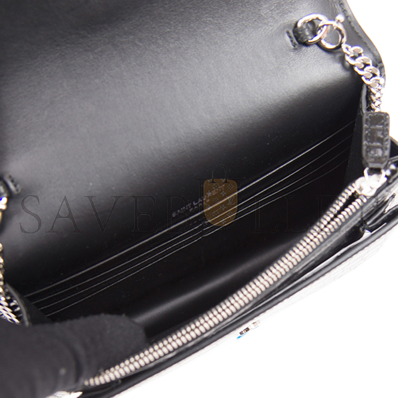 Y*L sunset chain wallet in crocodile-embossed shiny leather 533026dnd1n1000 (19*14*5.5cm)